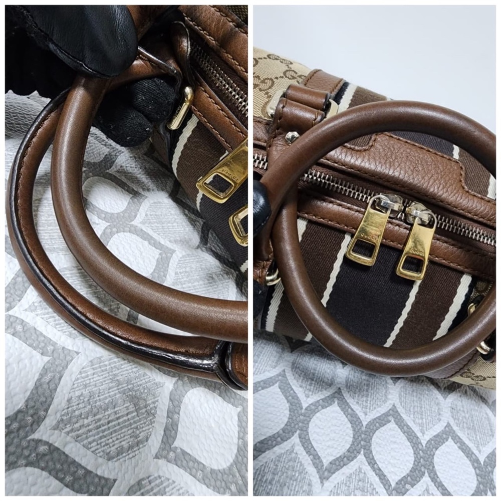 Authentic Gucci GG Canvas Top Handle Bag Brown/Beige - Picture 9 of 12